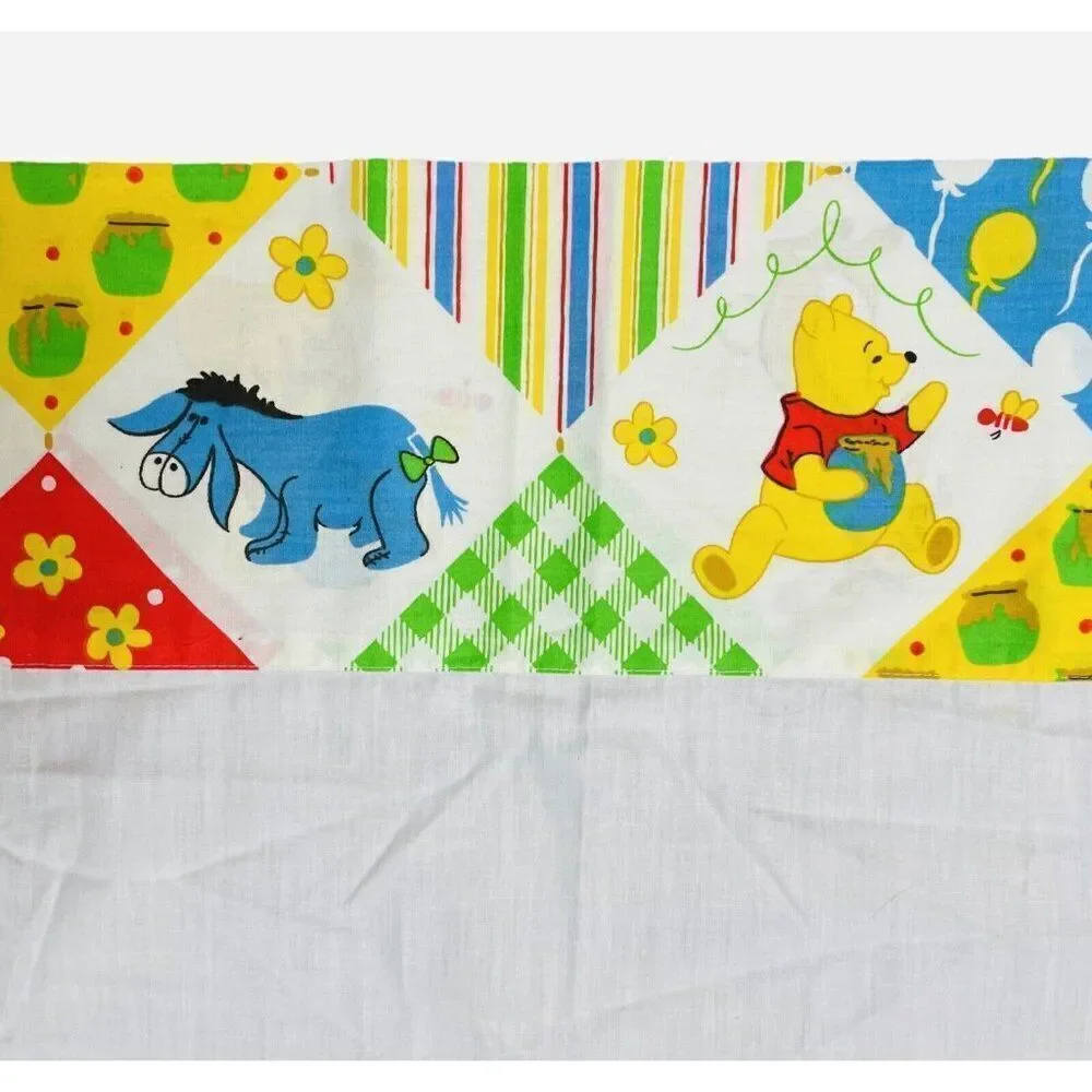 RARE Vintage 1970s Sears Winnie the Pooh Cotton Blend TWIN Semi Fitted Top Sheet